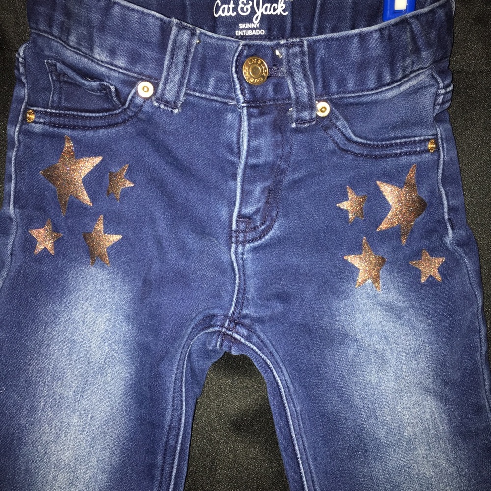 Little Girls Star Skinny Jeans